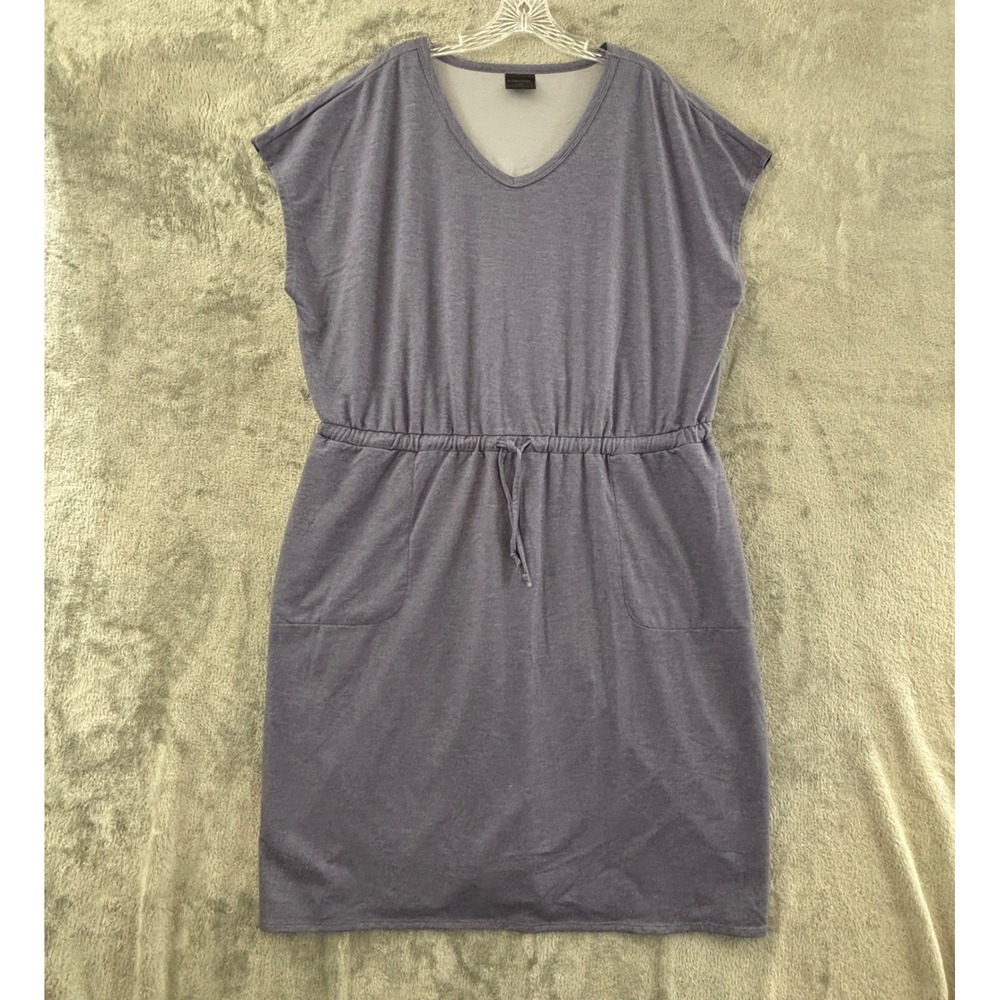 32 Degrees Soft Lux Dress Womens XXL‎ Periwinkle V-Neck Drawstring Waist Pocket